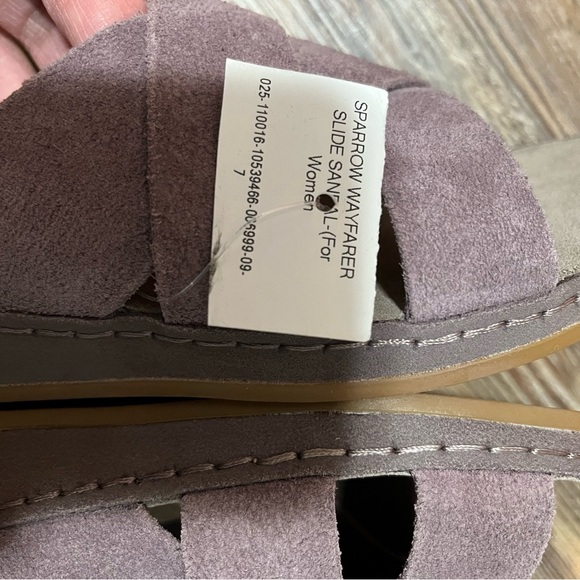 Chaco Women Sz 7 Wayfarer Slide Sandals Sparrow Leather Crisscross Straps Suede - Picture 6 of 7